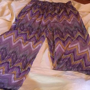 “Crazy Stripes” Print wide leg pants